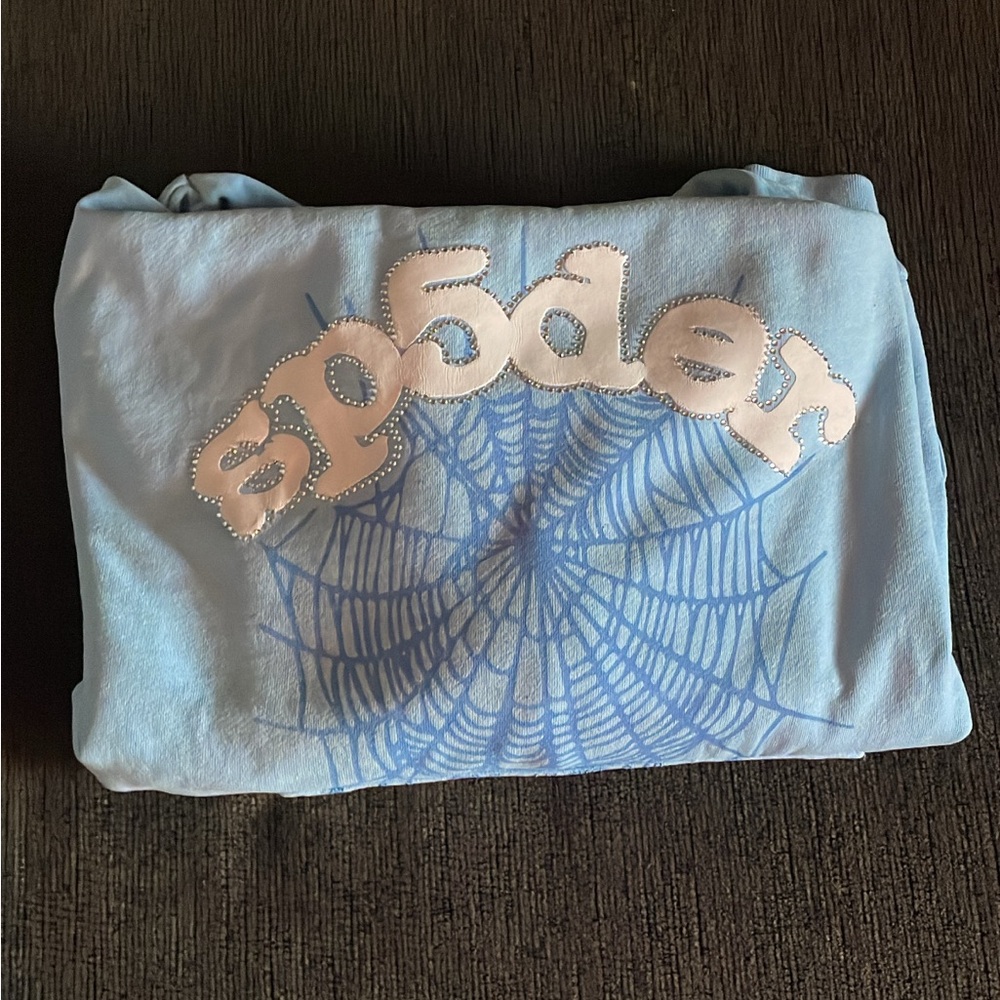 XL Sp5der Hoodie light blue